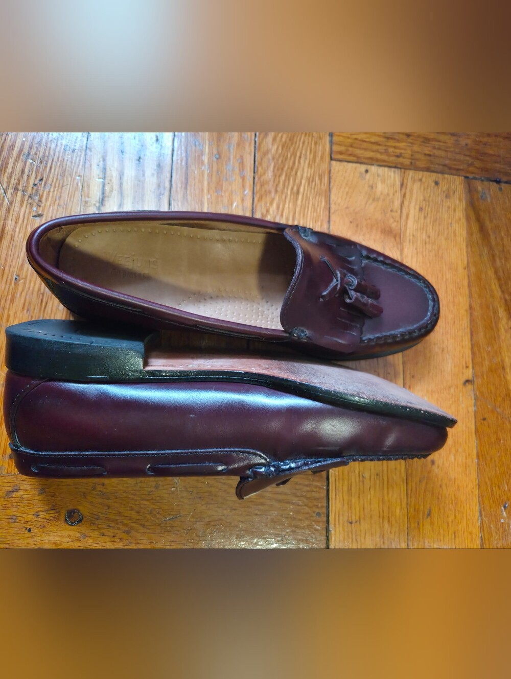 G.H. Bass Weejuns Jaclyn Burgundy Leather Tassel Loafers Women Shoes Kiltie 7 - Picture 4 of 8